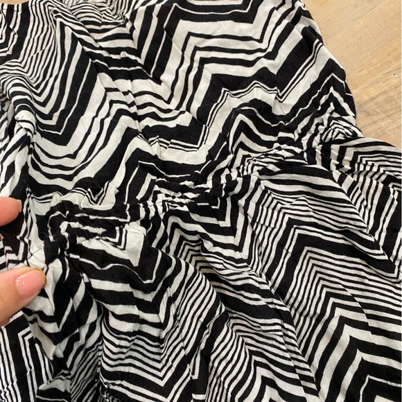 ELLA MOSS Geometrical  chevron zebra Black White Maxi Dress L - Picture 7 of 12